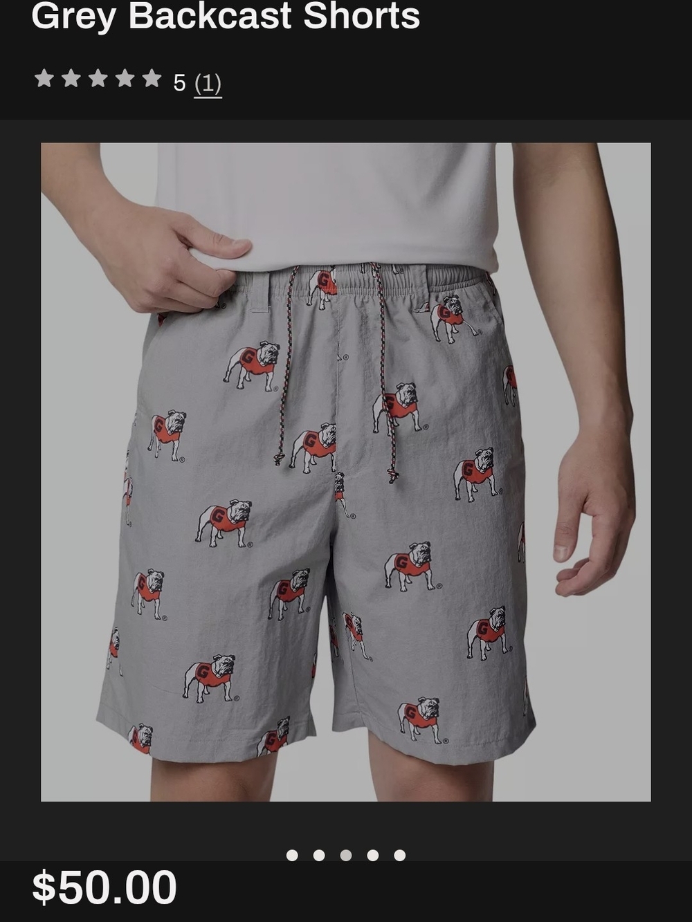 Columbia Gray Backcast Georgia Bulldog Print Shorts